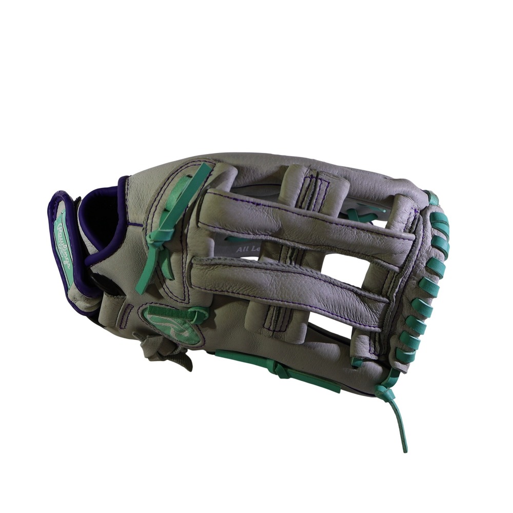 Rawlings Girls 12" Fastpitch Softball Glove Grey WFP12GM Teal Purple ZeroShock
